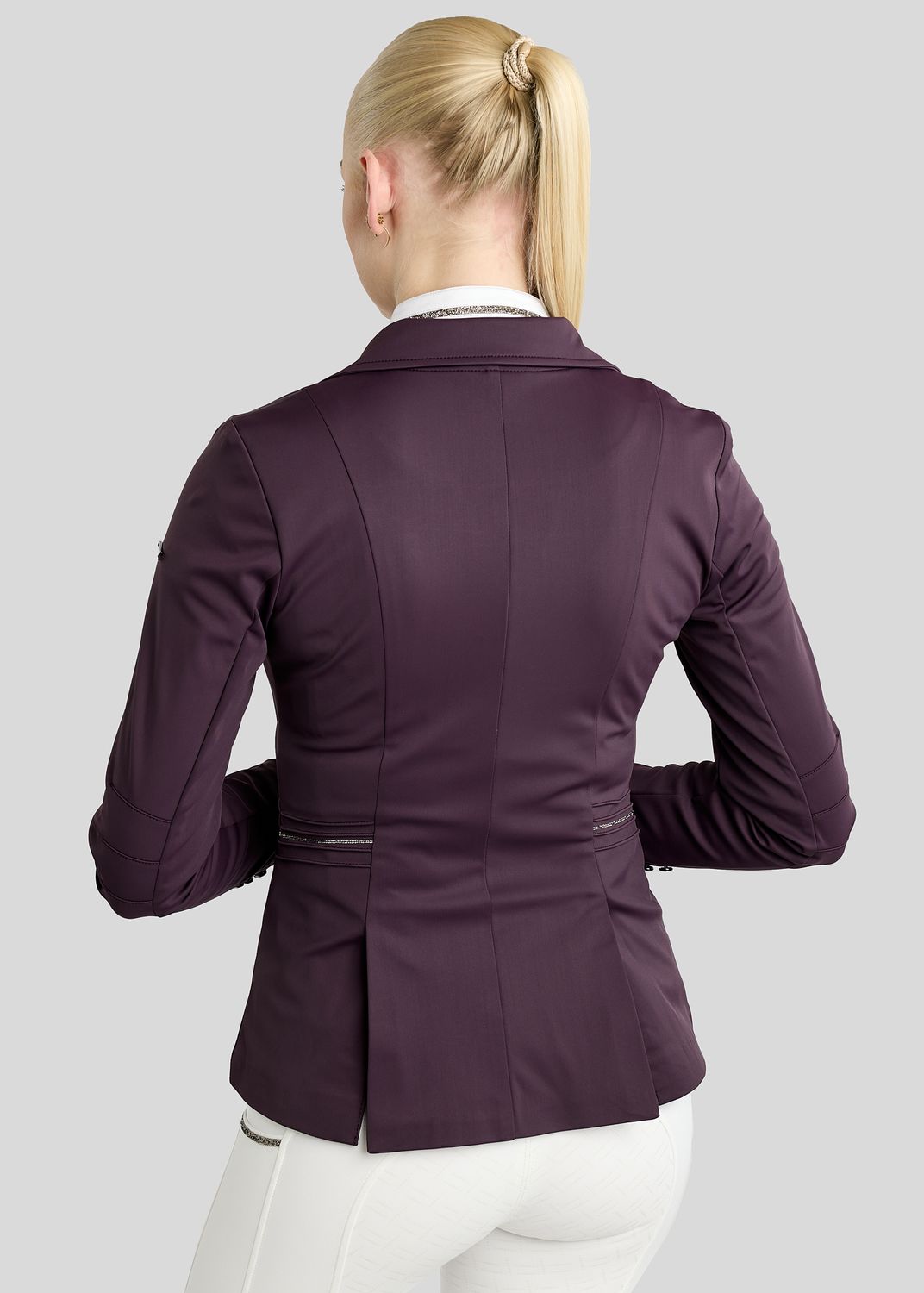 MoKelly Softshell Competition Jacket w. Gun Metal Crystal Tape and Crystals - Fig 