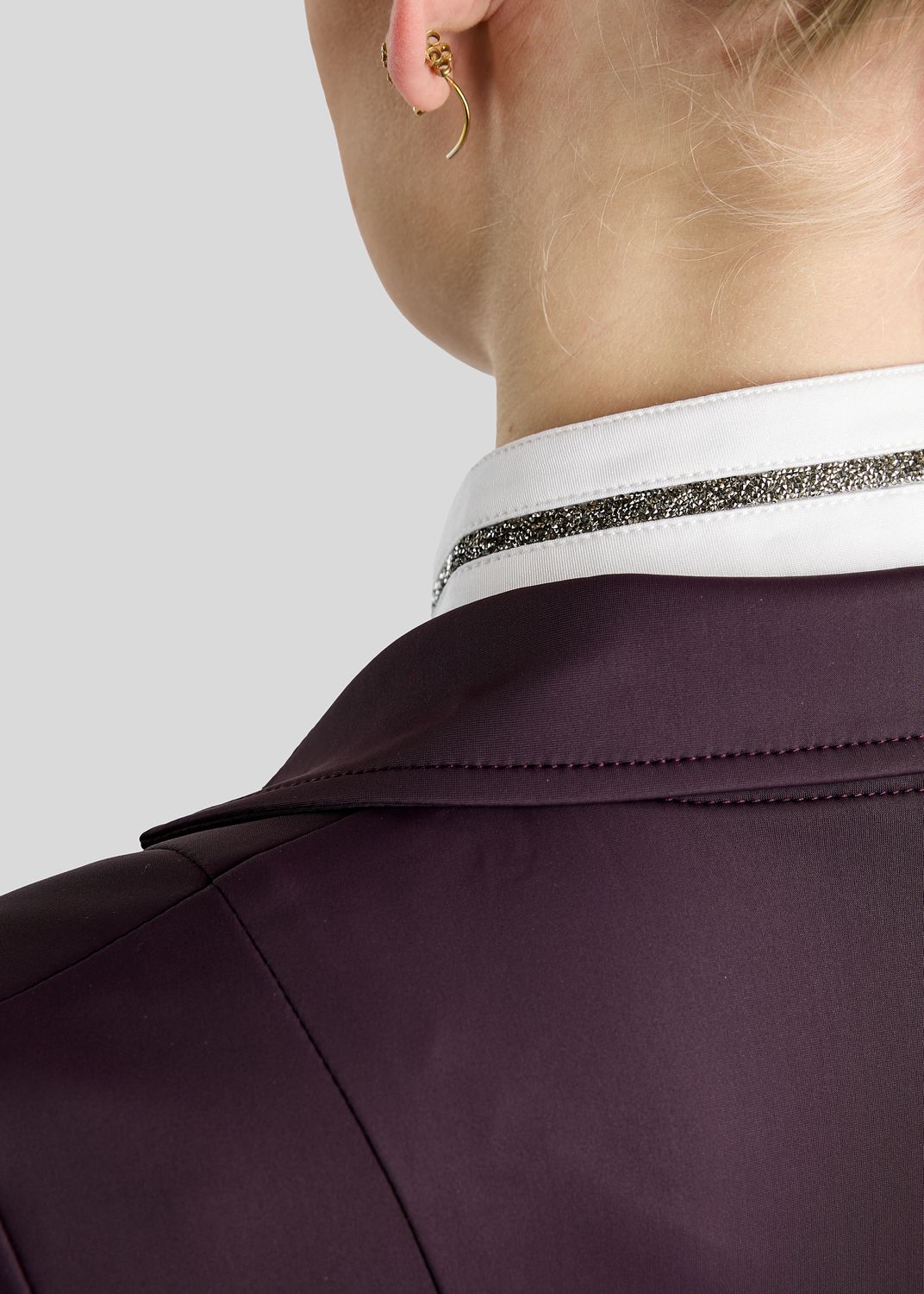 MoKelly Softshell Competition Jacket w. Gun Metal Crystal Tape and Crystals - Fig 