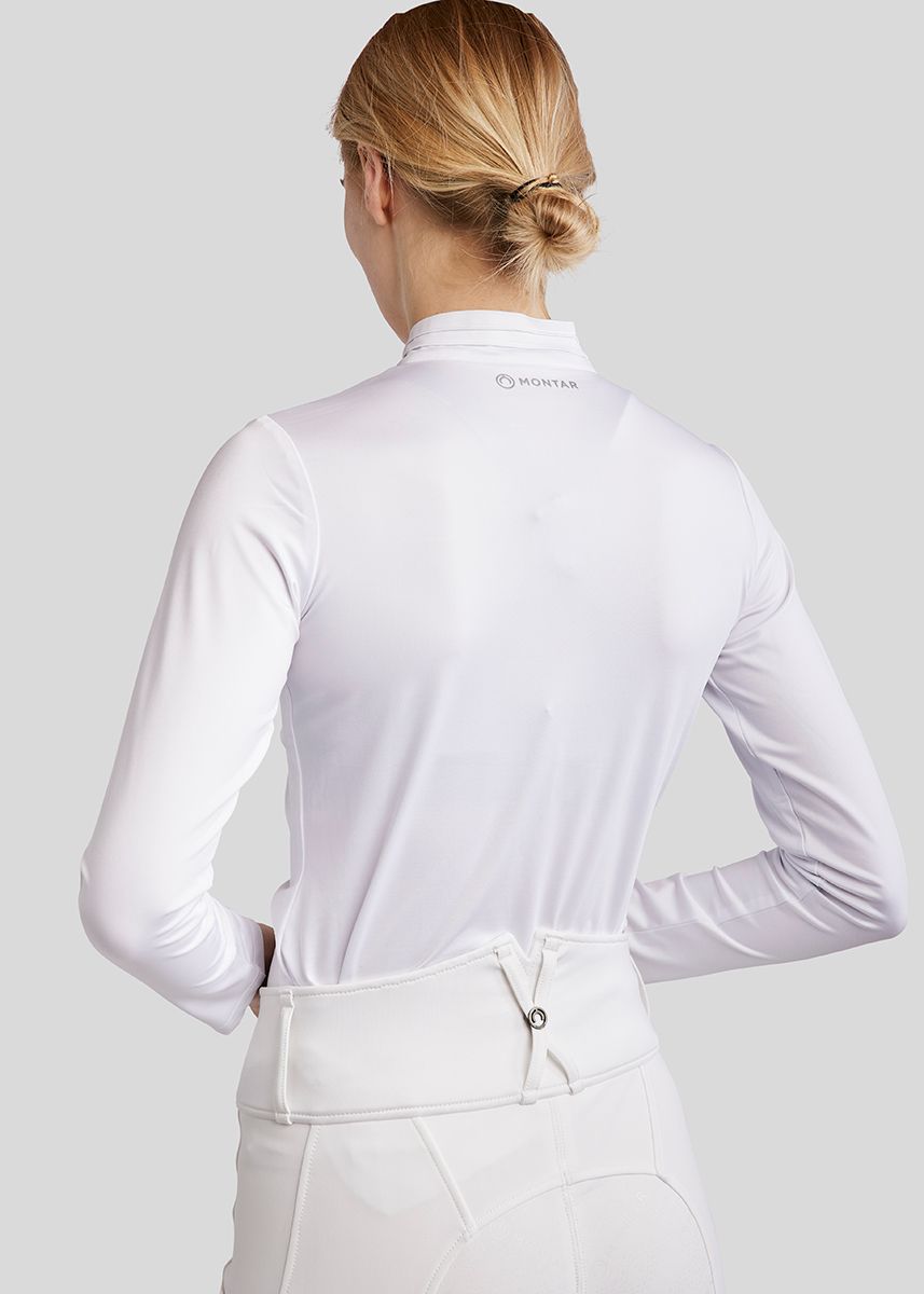 MoRosie Long Sleeved Competition Shirt w. Pintucks - White 