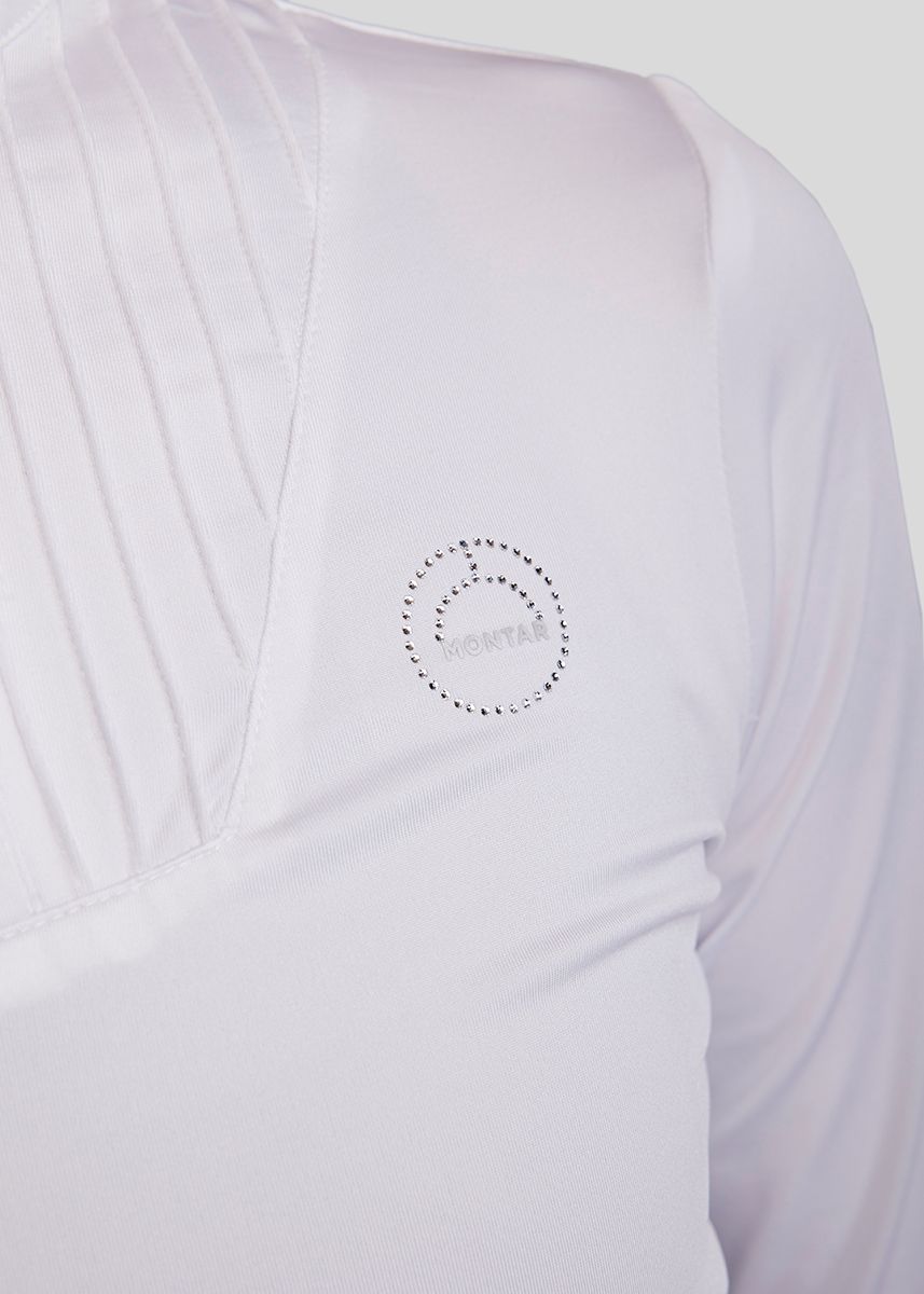 MoRosie Long Sleeved Competition Shirt w. Pintucks - White 