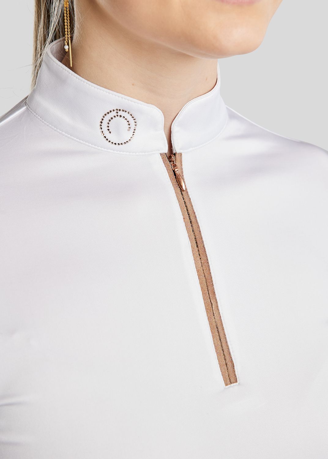 MoGlenda Competition Shirt w. Rosegold Caviar Tape - White 