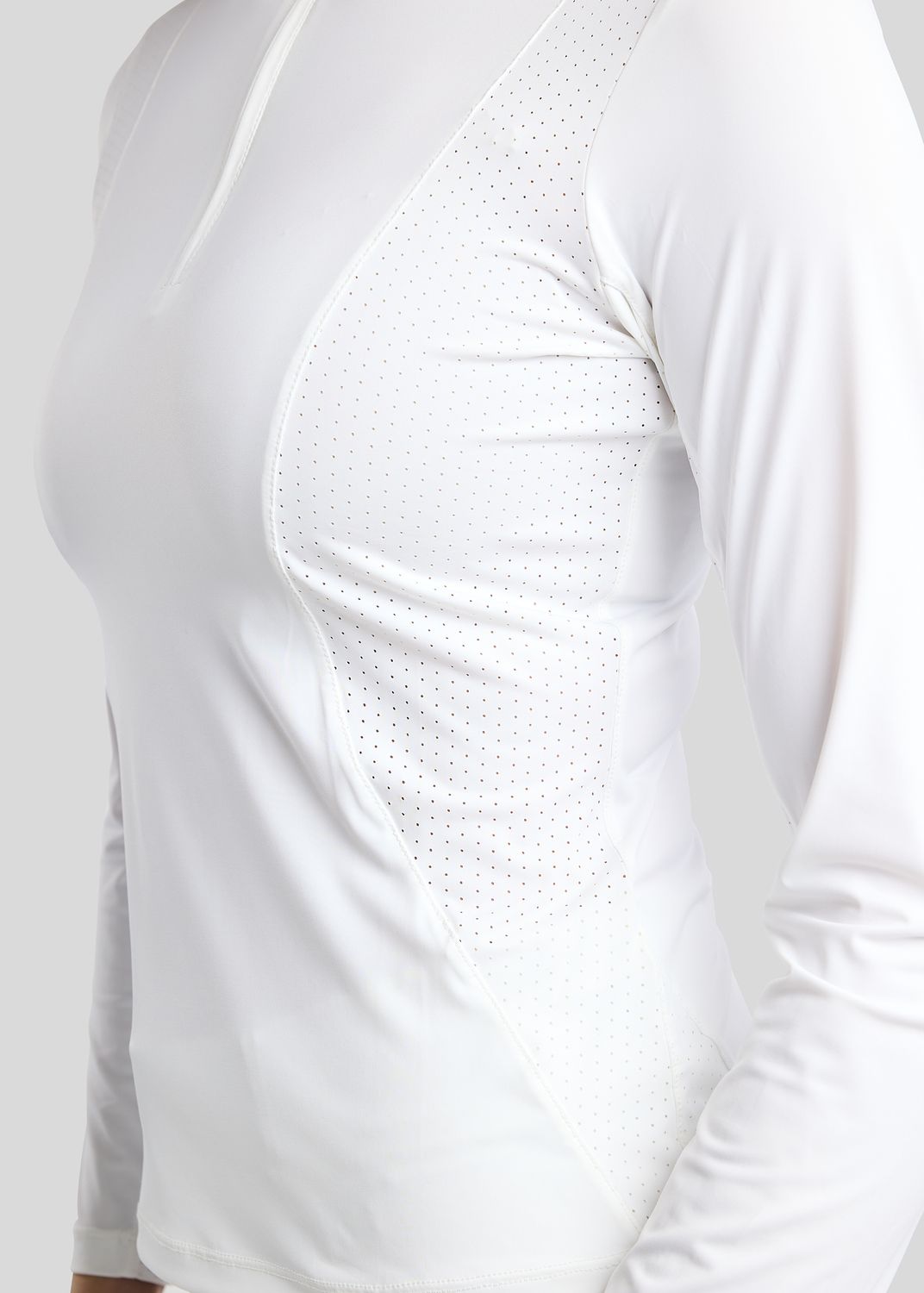 MoZida REFINED Competition Shirt w. Lasercut and Gun Metal Crystals - White 