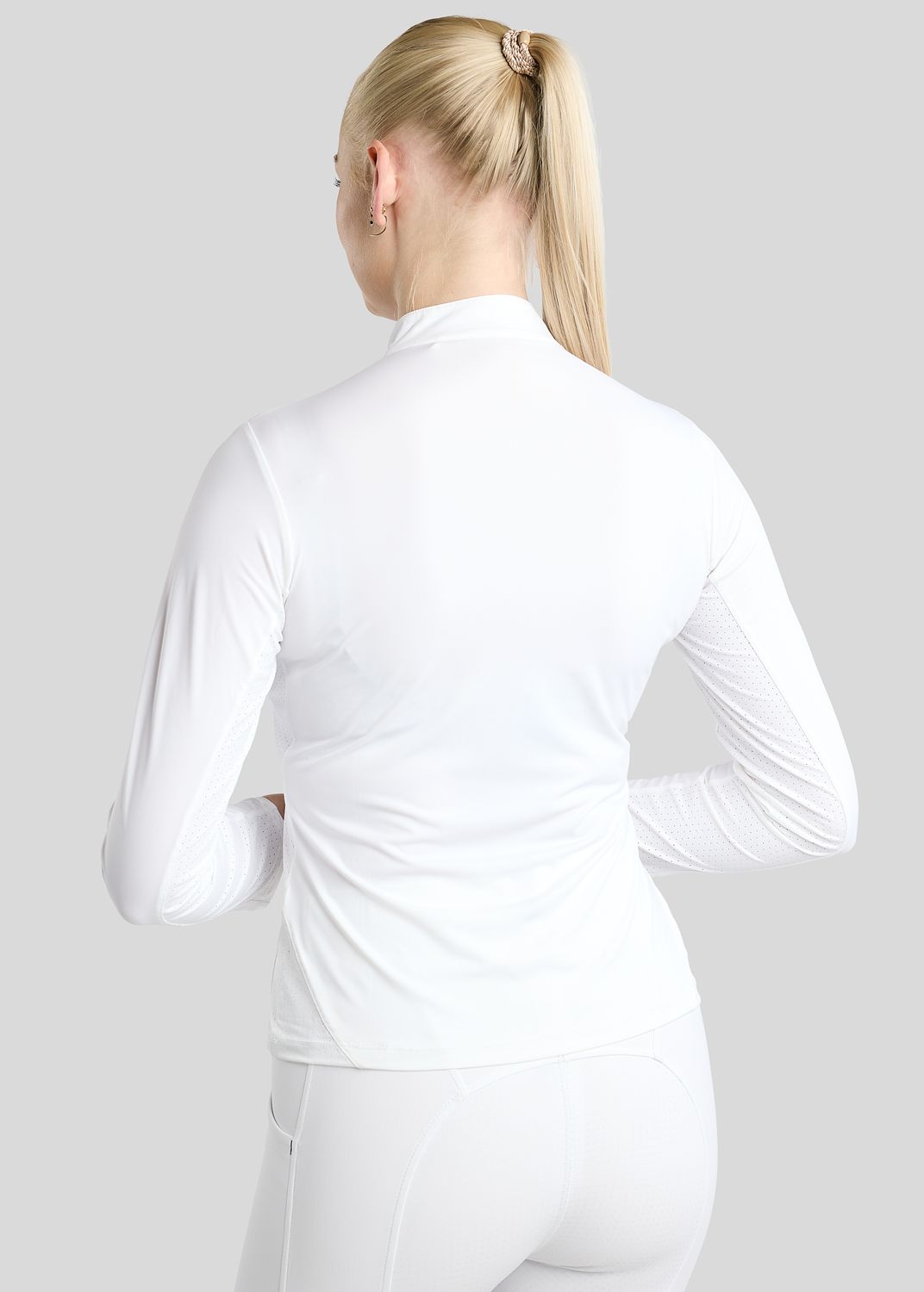 MoZida REFINED Competition Shirt w. Lasercut and Gun Metal Crystals - White 