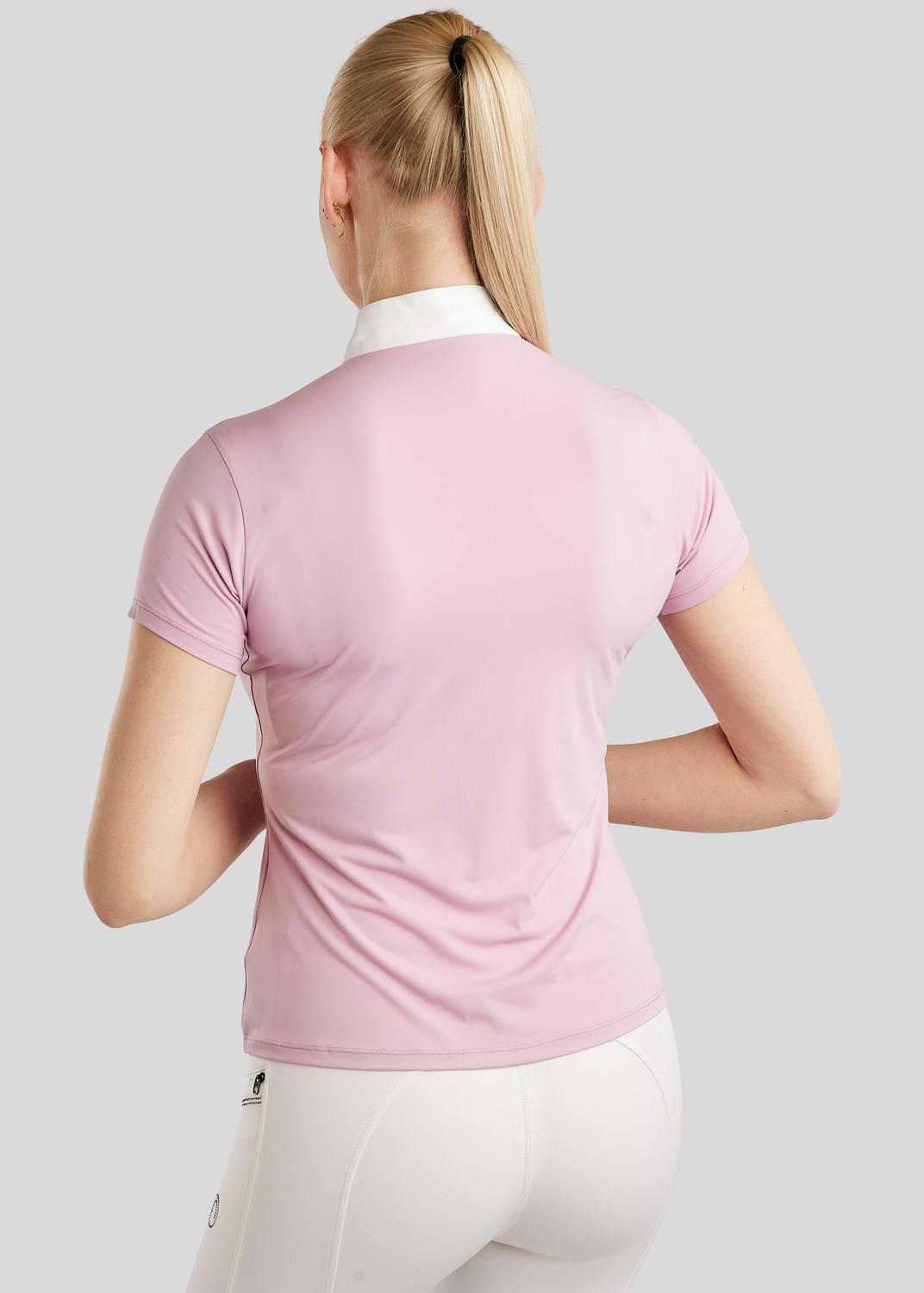 MoPearl Competition Shirt w. Pintucks and Gun Metal Crystas - Candy Pink