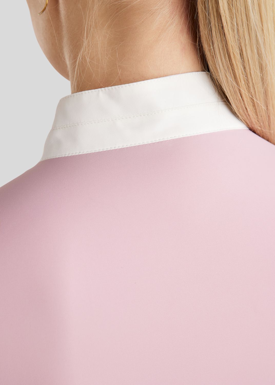 MoPearl Competition Shirt w. Pintucks and Gun Metal Crystas - Candy Pink