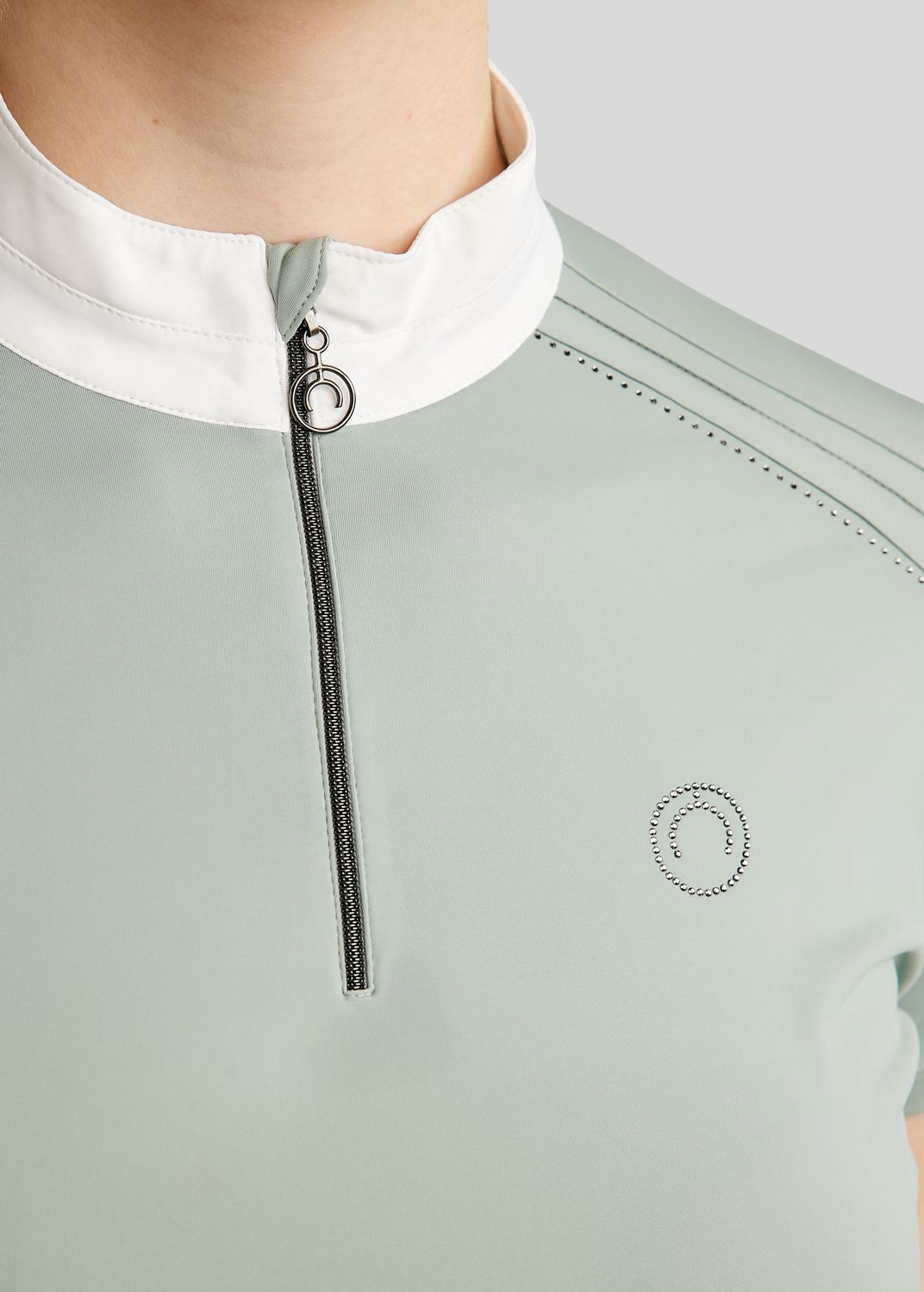 MoPearl Competition Shirt w. Pintucks and Gun Metal Crystas - Turin