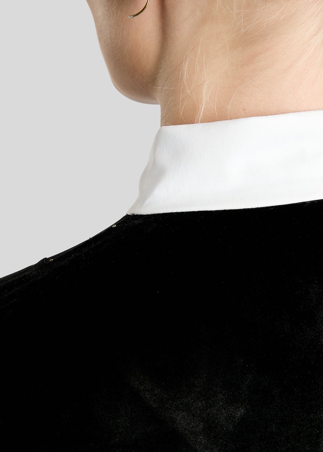 MoValerie Velvet Competition Shirt w. Golden Quartz Crystals - Black 