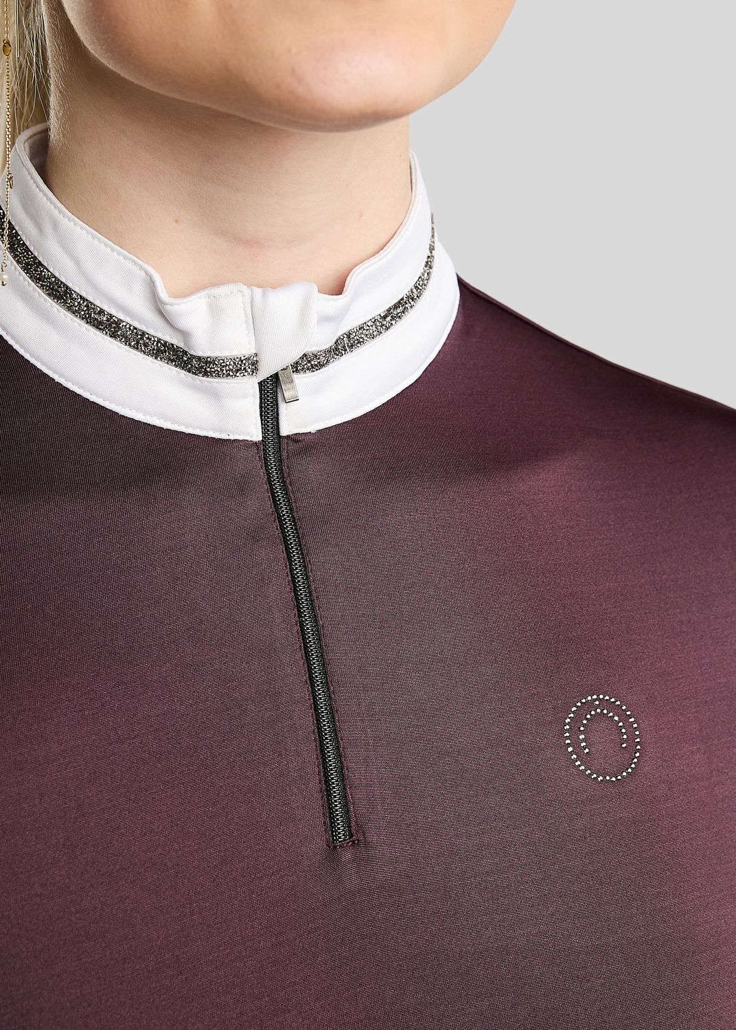 MoMaisy Competition Shirt w. Gun Metal Crystal Tape and Crystal Logo - Fig 