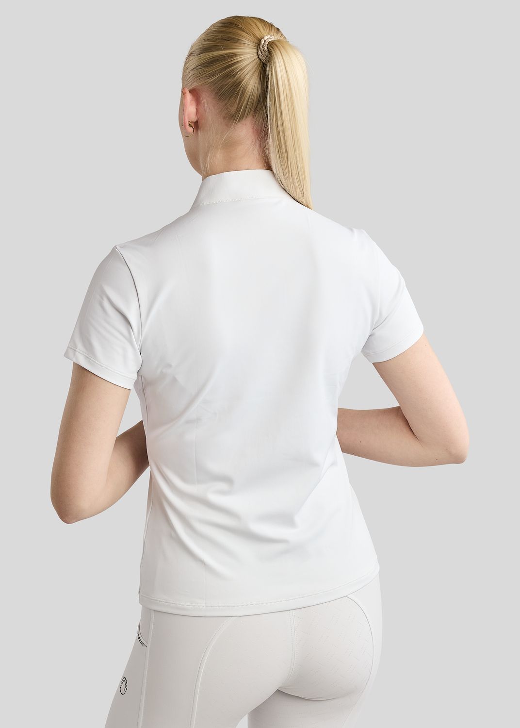 MoMaddy Competition Shirt w. Gun Metal Crystals - White 