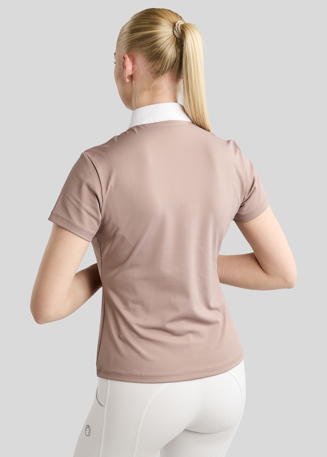 MoMaddy Competition Shirt w. Gun Metal Crystals - Pearl Grey 