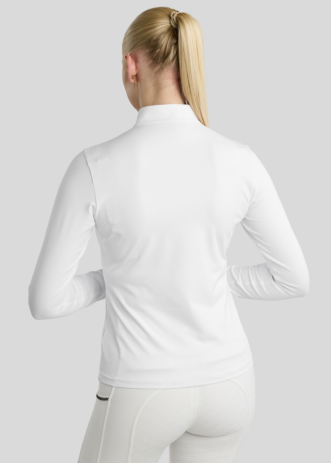 MoFair Long Sleeved Competition Shirt w. Gun Metal Logo Print - White 