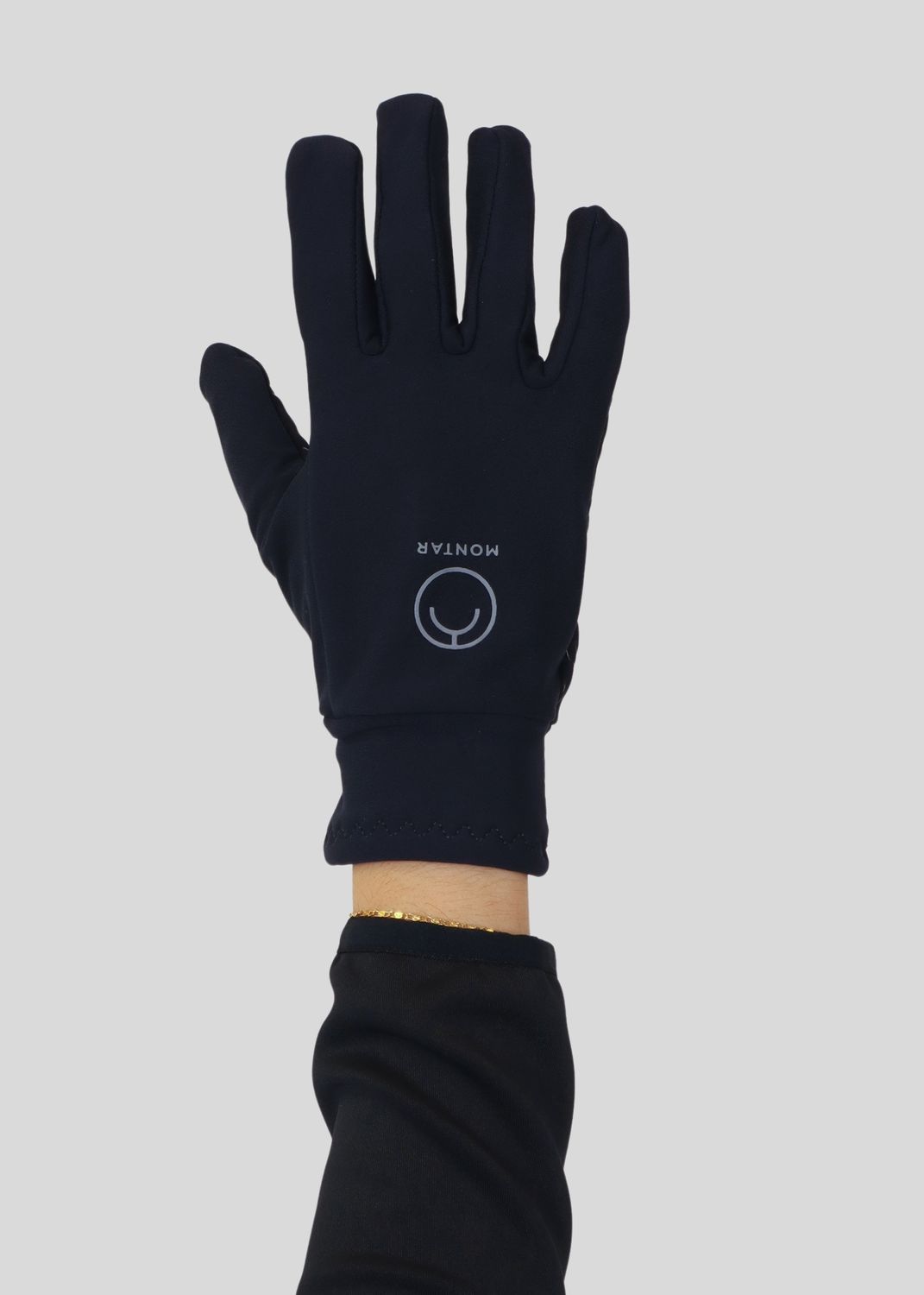 Navy softshell gloves