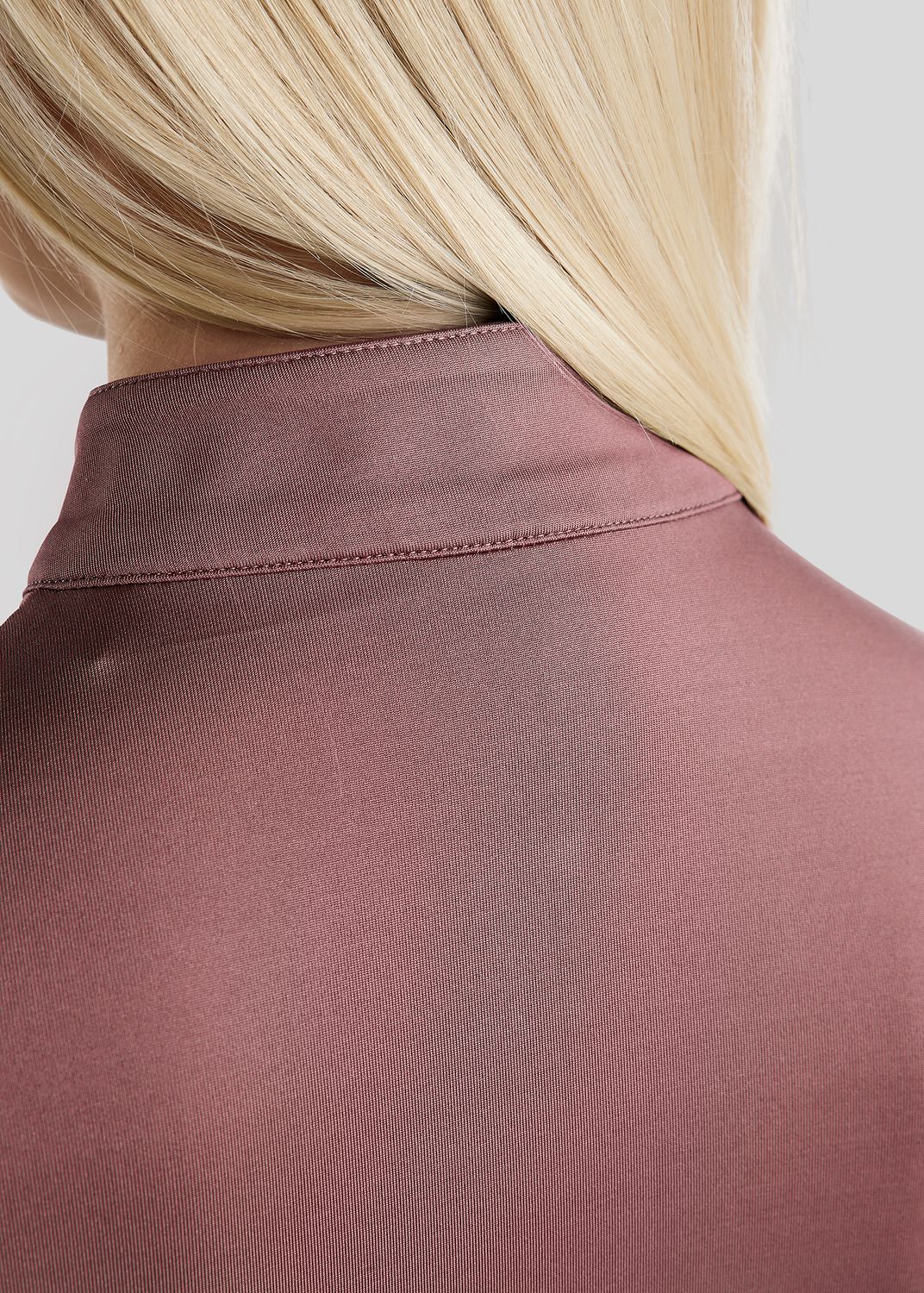 MoGlenda Long Sleeved Polo w. Rosegold Caviar Tape - Dusty Rose 