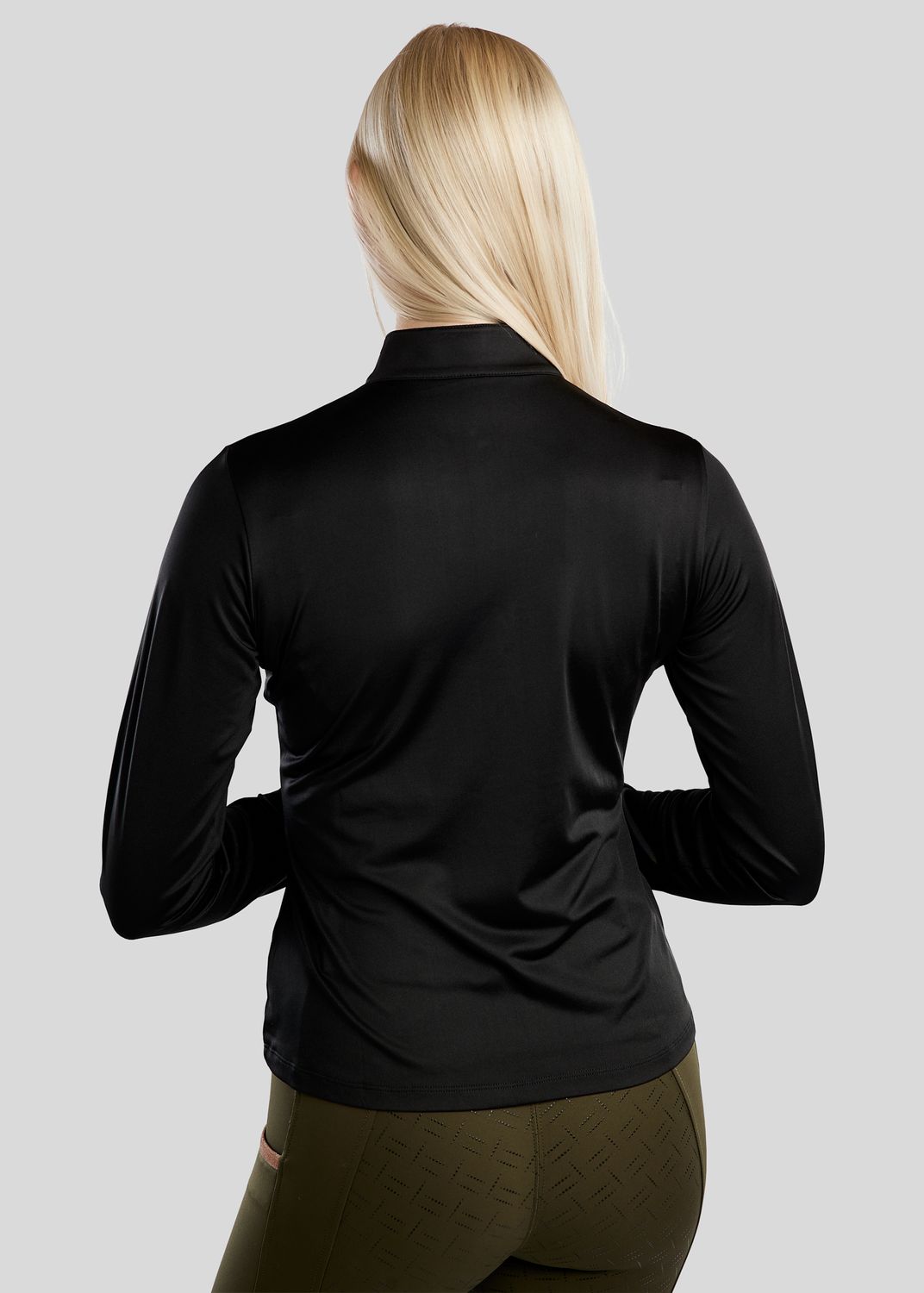 MoGlenda Long Sleeved Polo w. Rosegold Caviar Tape - Black 