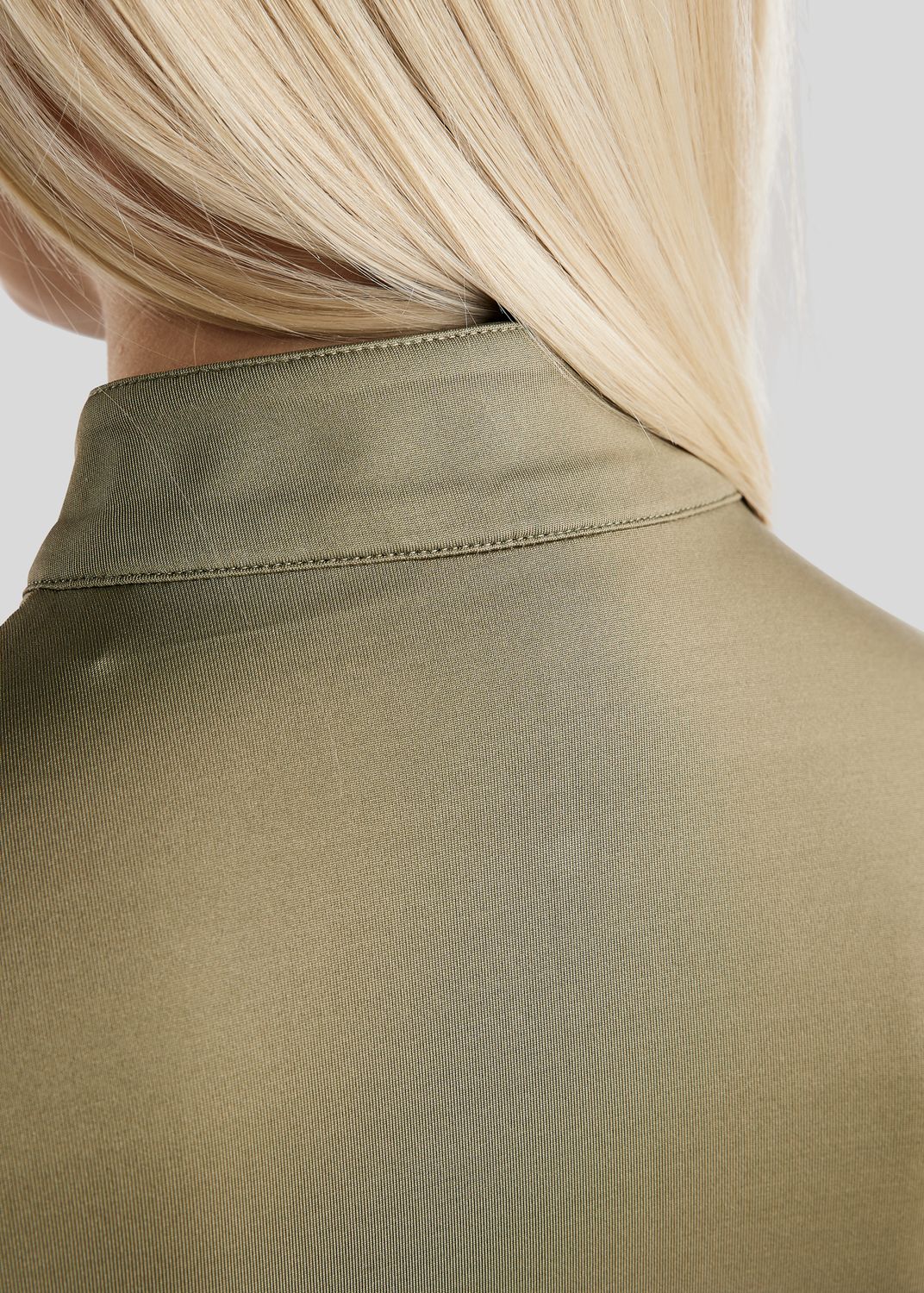 MoGlenda Long Sleeved Polo w. Rosegold Caviar Tape - Dusty Green 