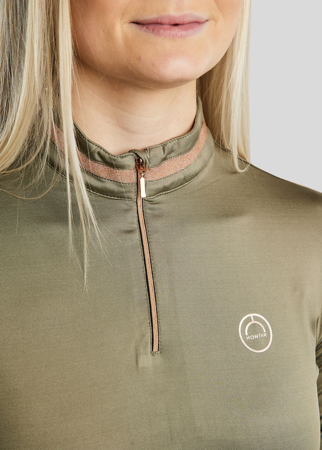 MoGlenda Thermo Polo w. Rosegold Caviar Tape - Dusty Green 