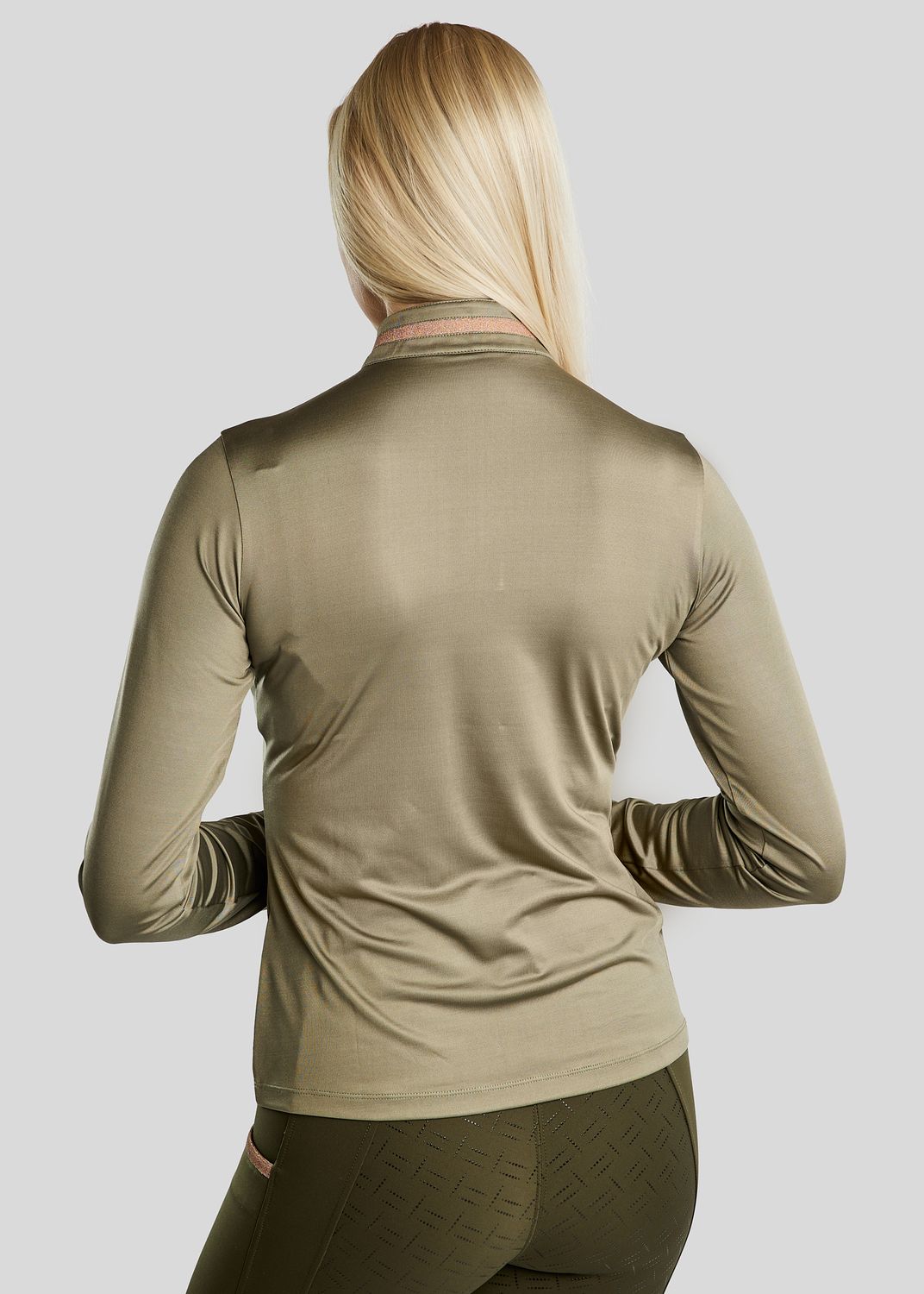 MoGlenda Thermo Polo w. Rosegold Caviar Tape - Dusty Green 