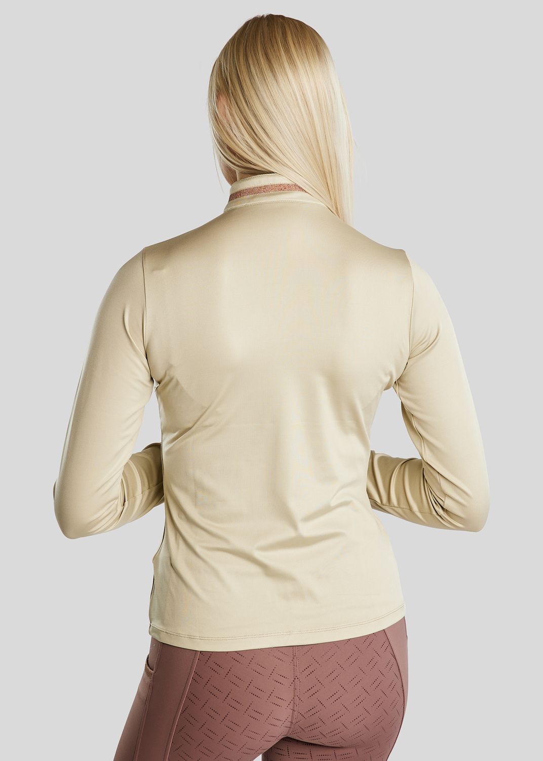 MoGlenda Thermo Polo w. Rosegold Caviar Tape - Warm Grey Beige 