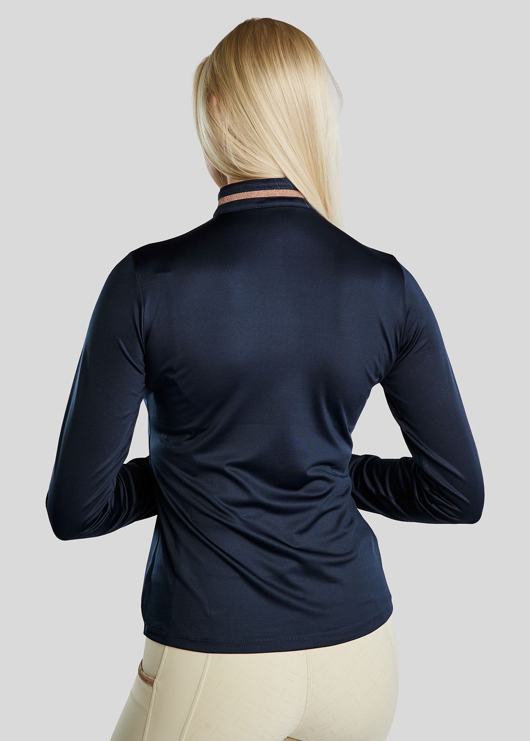 MoGlenda Thermo Polo w. Rosegold Caviar Tape - Navy 