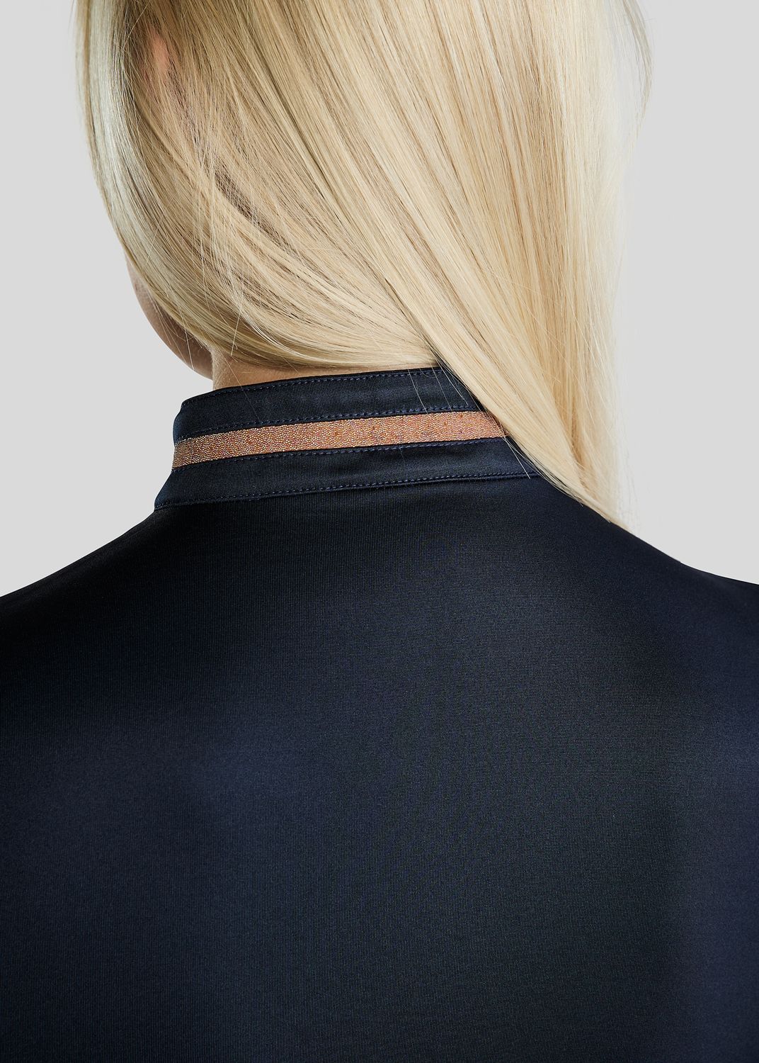 MoGlenda Thermo Polo w. Rosegold Caviar Tape - Navy 