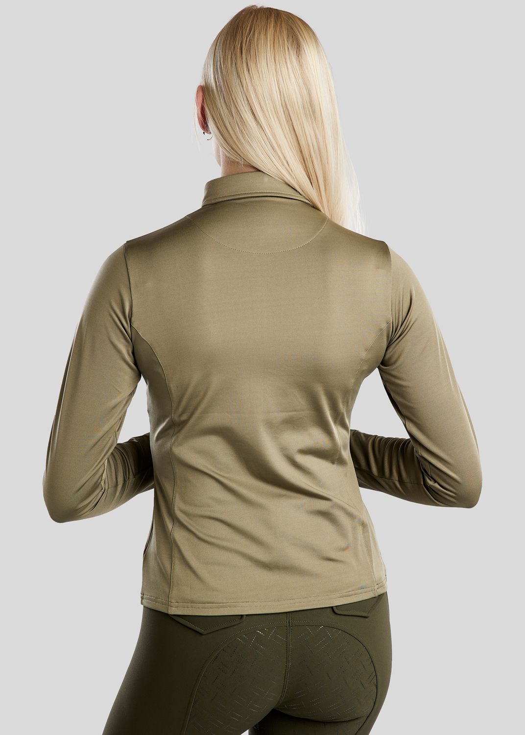 MoSusan Long Sleeved Polo W. Rosegold Logo - Dusty Green 