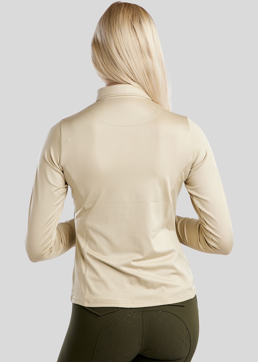 MoSusan Long Sleeved Polo W. Rosegold Logo - Warm Grey Beige 