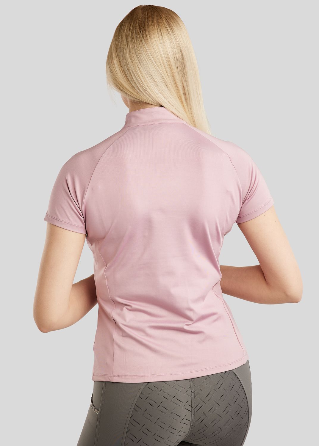 MoLila SS Polo w. Champagne Crystal Tape and Crystals - Candy Pink