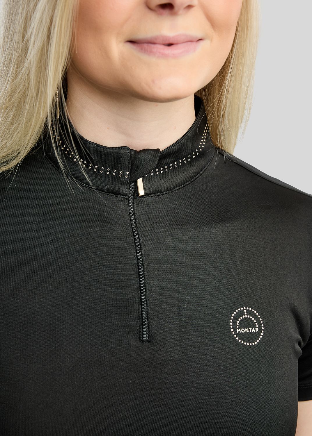 MoBlair Polo w. Champagne Crystals - Black 
