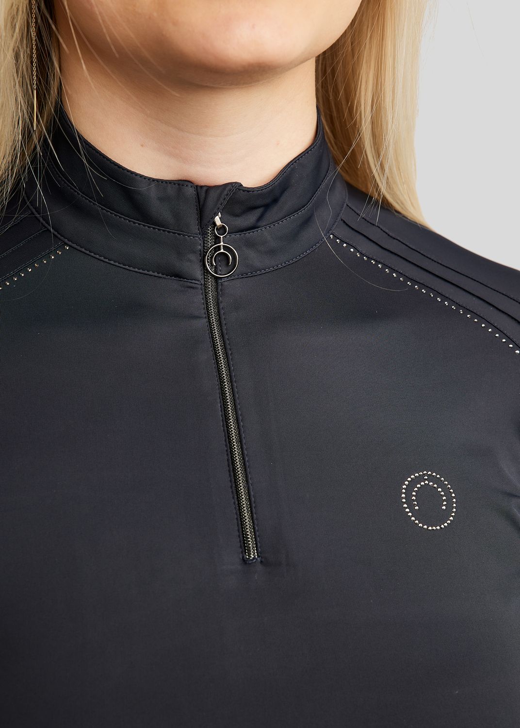 MoPearl SS Polo w. Pintucks - Navy