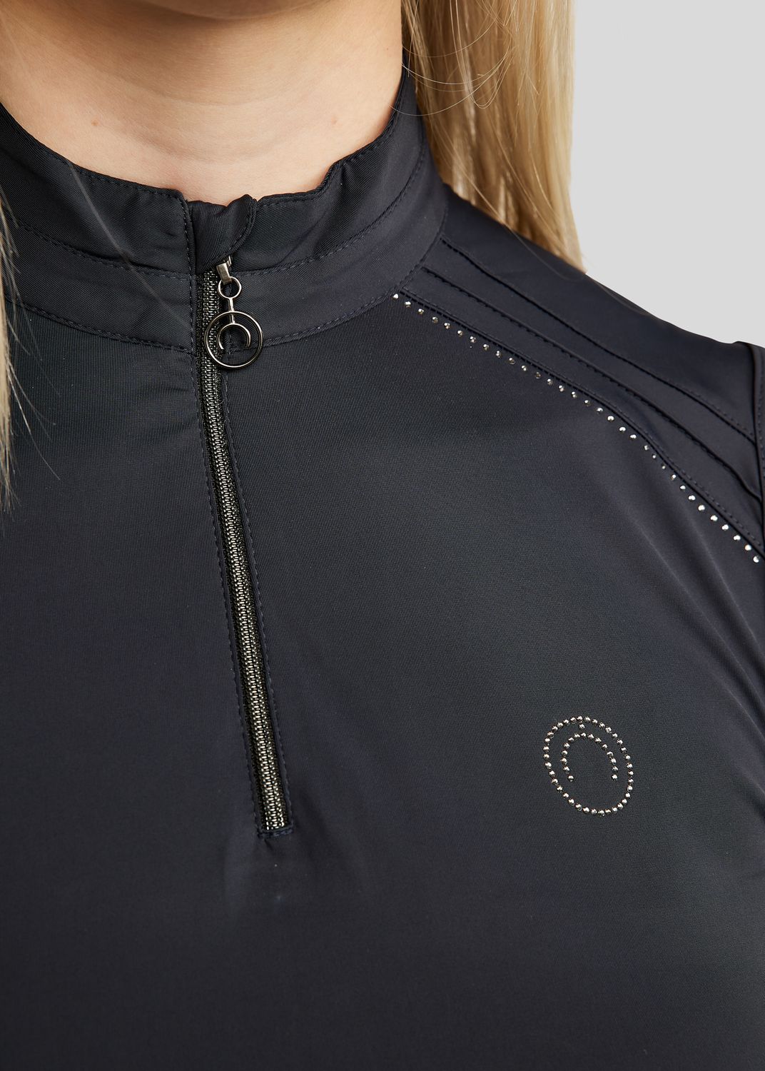 MoPearl Sleeveless Polo w. Pintucks - Navy