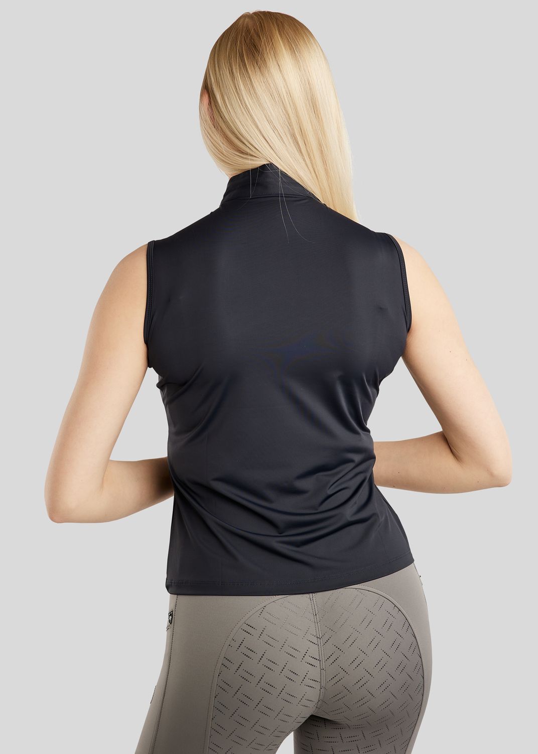 MoPearl Sleeveless Polo w. Pintucks - Navy