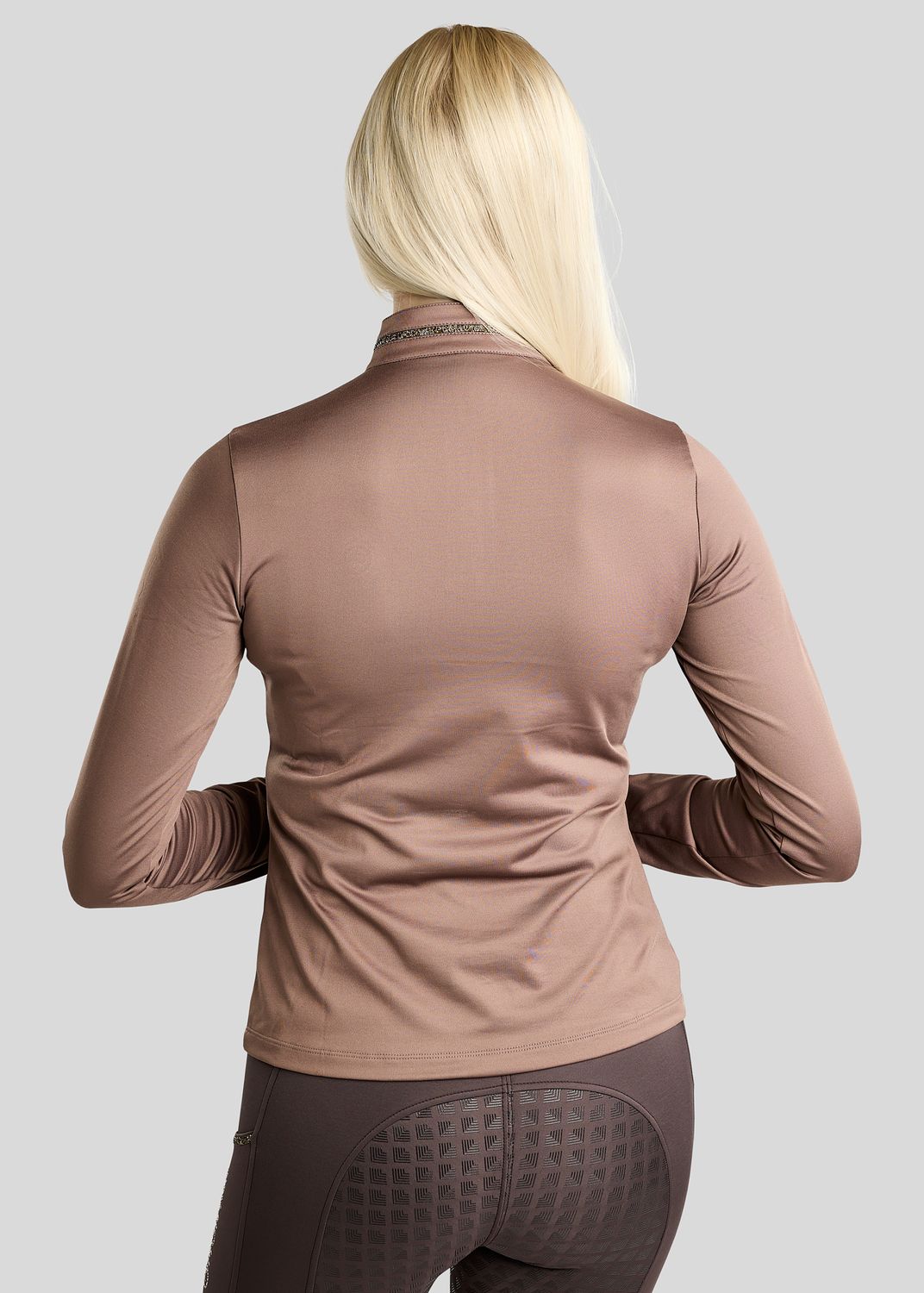 MoVeronica Thermo Polo w. Golden Quartz Crystal Tape and Crystals - Nougat Brown 