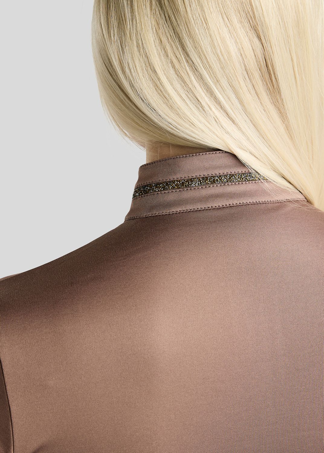 MoVeronica Thermo Polo w. Golden Quartz Crystal Tape and Crystals - Nougat Brown 