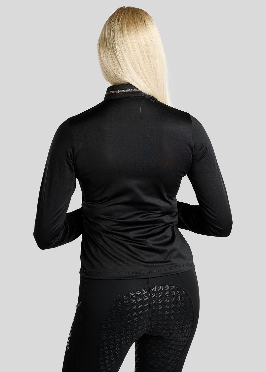 MoVeronica Thermo Polo w. Golden Quartz Crystal Tape and Crystals - Black 