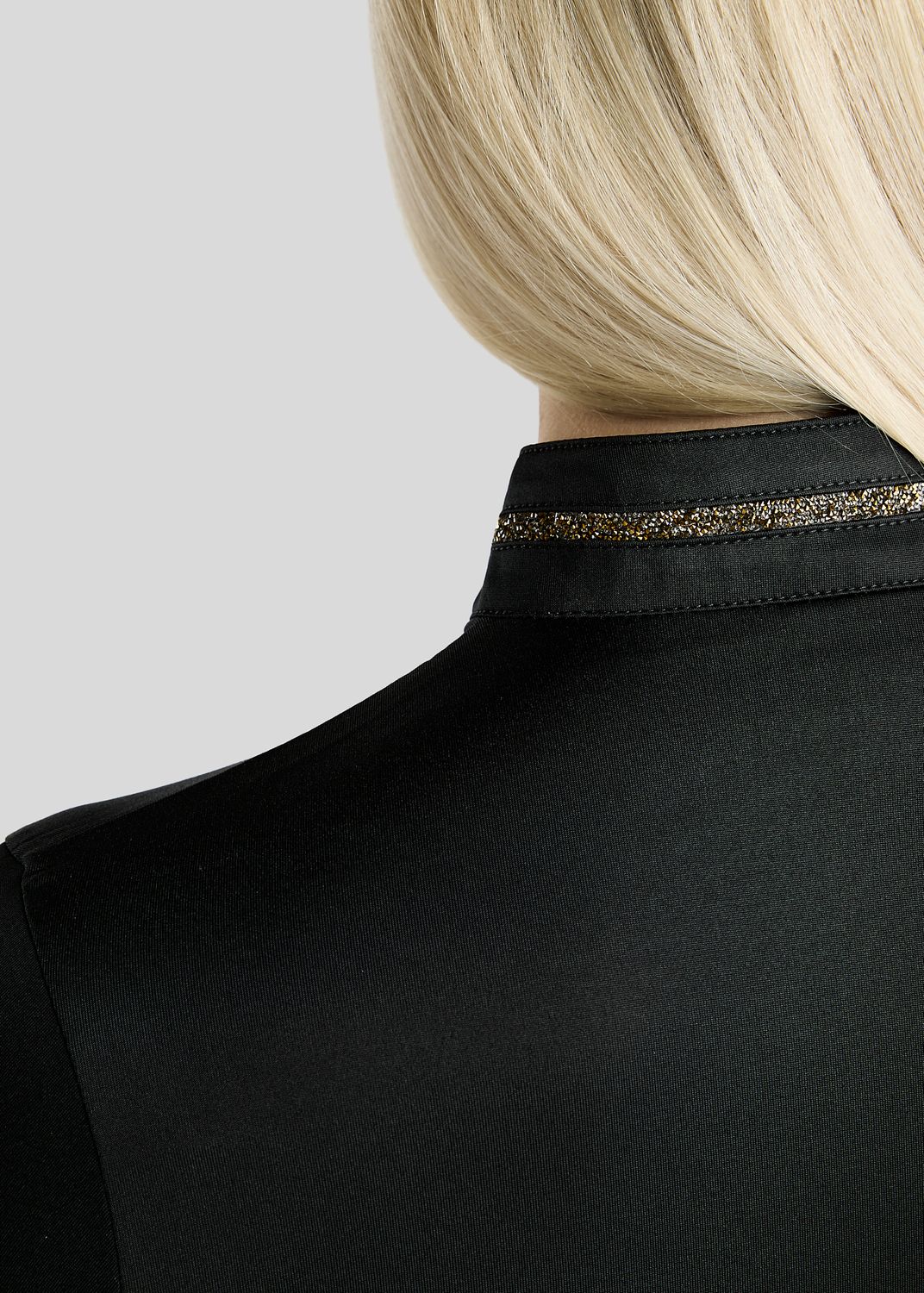 MoVeronica Thermo Polo w. Golden Quartz Crystal Tape and Crystals - Black 