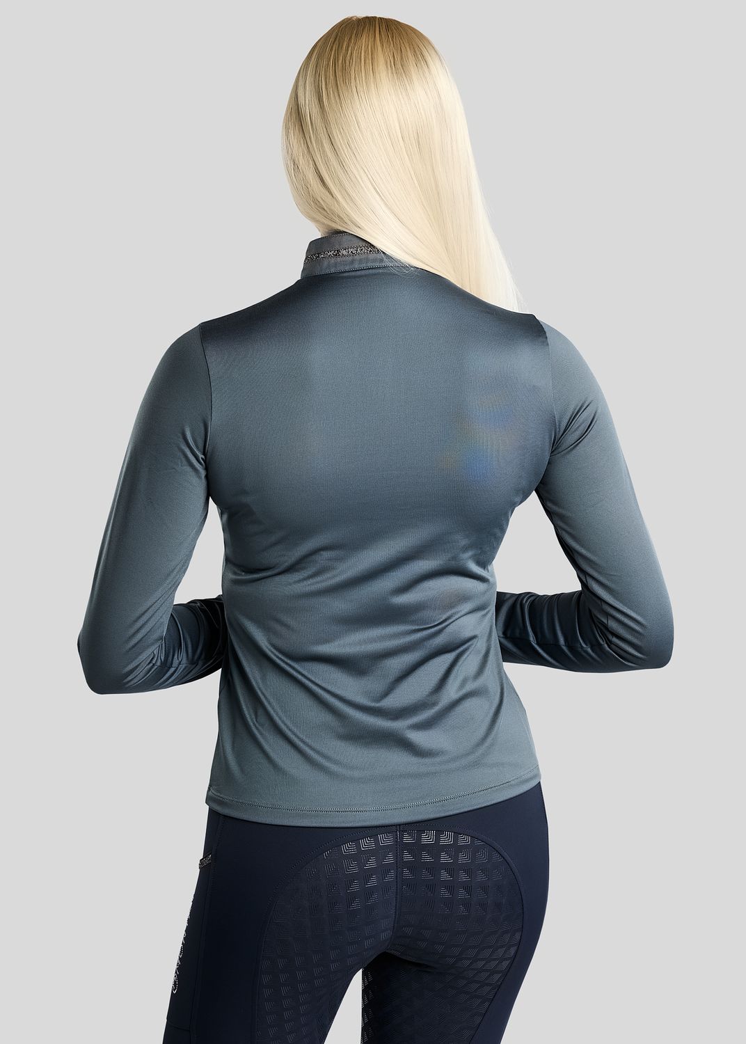 MoVeronica Thermo Polo w. Golden Quartz Crystal Tape and Crystals - Dark Slate 