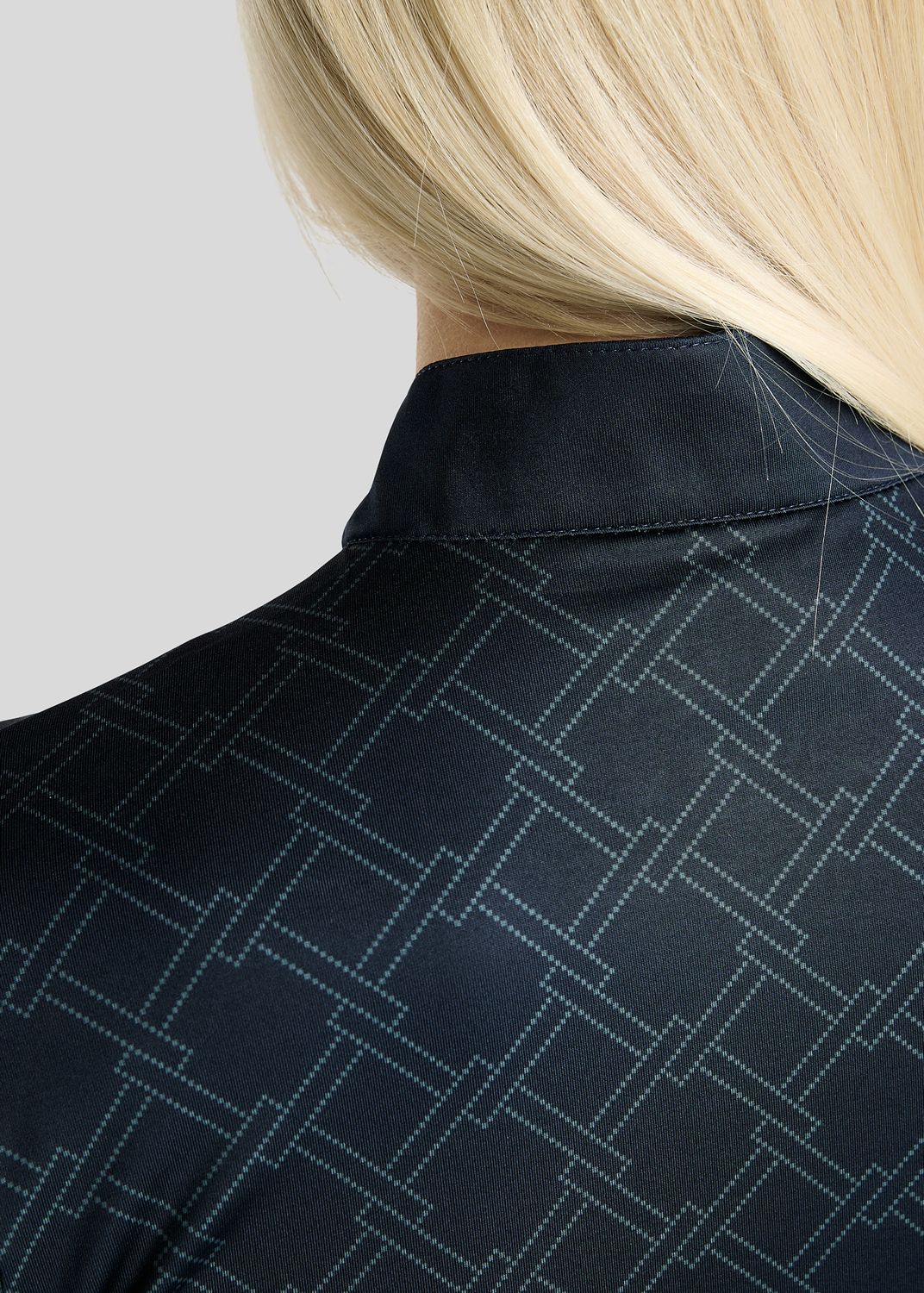 MoLeia Polo w. Allover Printed Lumber Check - Navy 