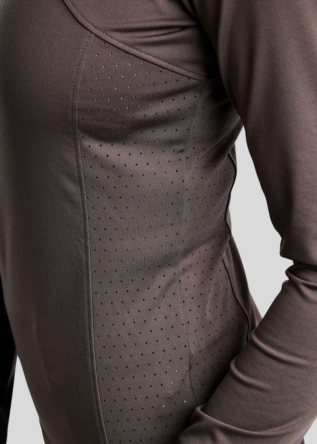 MoZida REFINED Long Sleeved Polo w. Gun Metal Details - Black Peony 