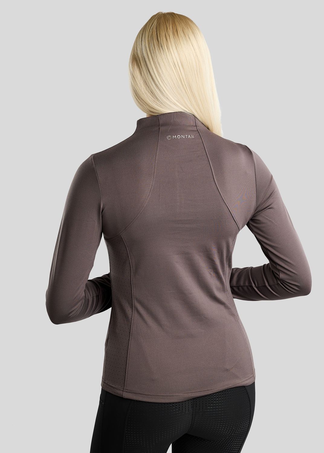 MoZida REFINED Long Sleeved Polo w. Gun Metal Details - Black Peony 