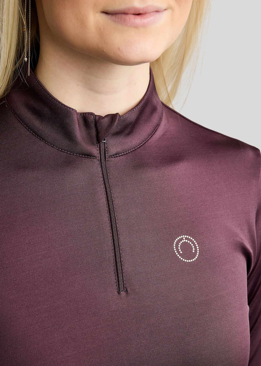 MoFair Long Sleeved Polo w. Gun Metal Logo Print - Fig 