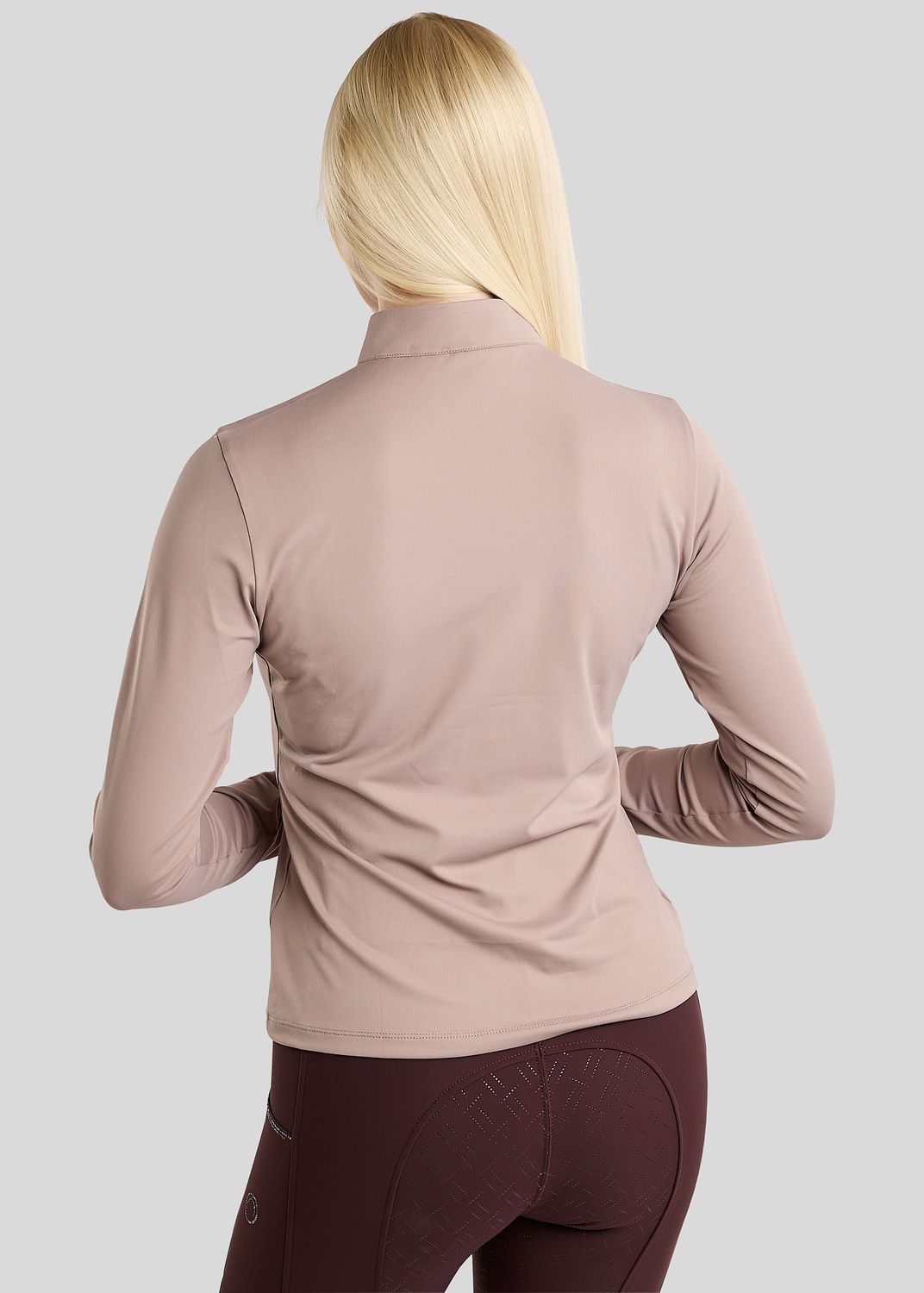 MoMaddy Long Sleeved Polo w. Gun Metal Crystals - Pearl Grey 