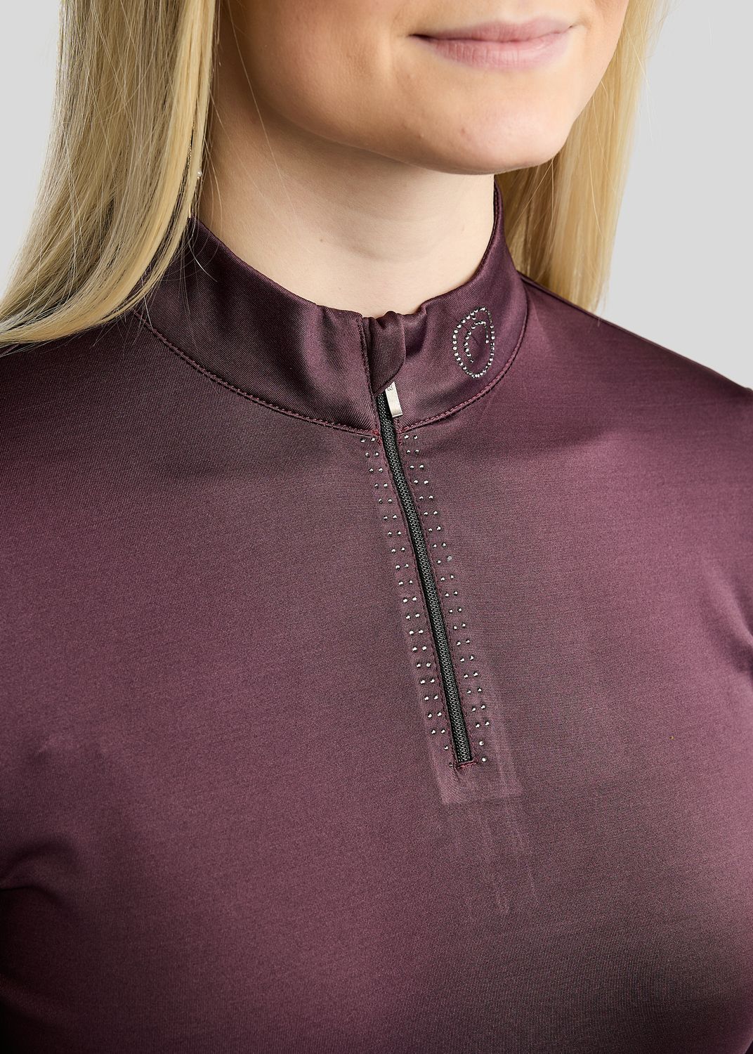 MoMaddy Long Sleeved Polo w. Gun Metal Crystals - Fig 