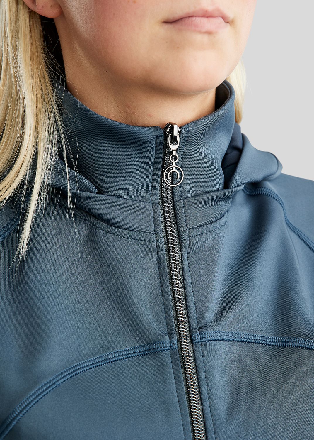 MoBlair Full Zip Softshell Gun Metal Crystal Logo Detachable Hood