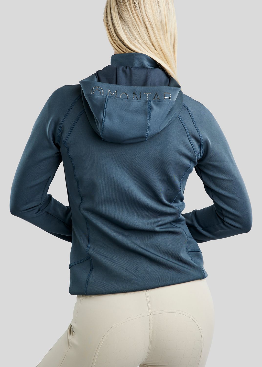 MoBlair Full Zip Softshell Gun Metal Crystal Logo Detachable Hood