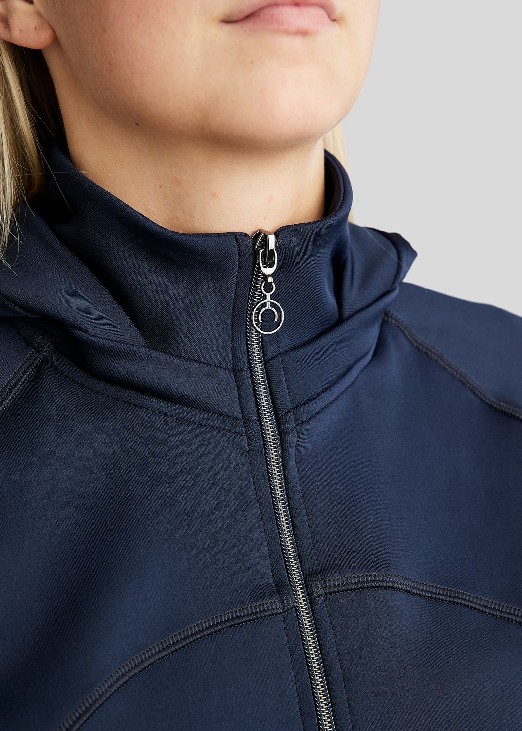 MoBlair Full Zip Softshell Gun Metal Crystal Logo Detachable Hood