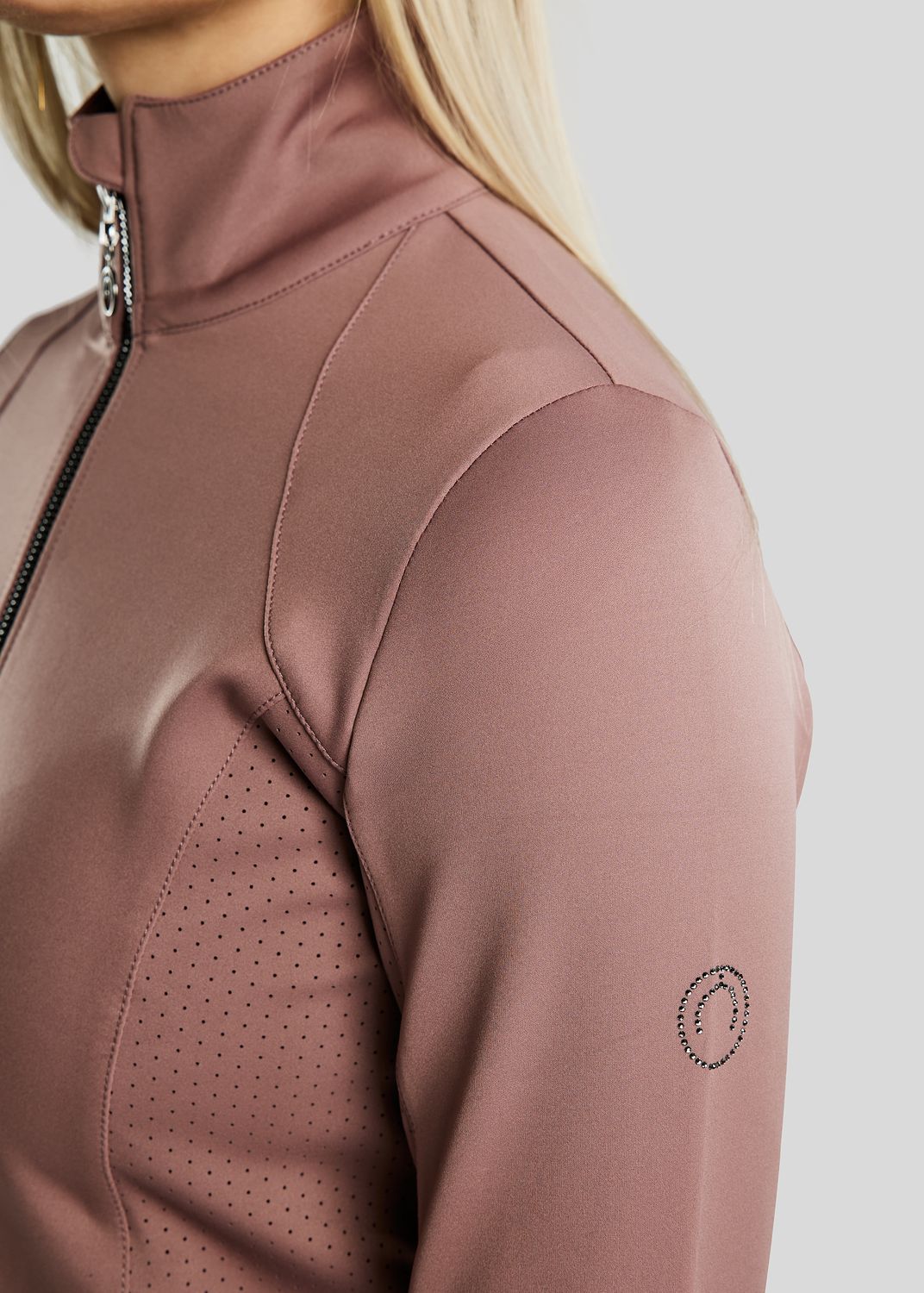 MoZida REFINED Jacket w. Gun Metal Crystal Logo - Dusty Rose 