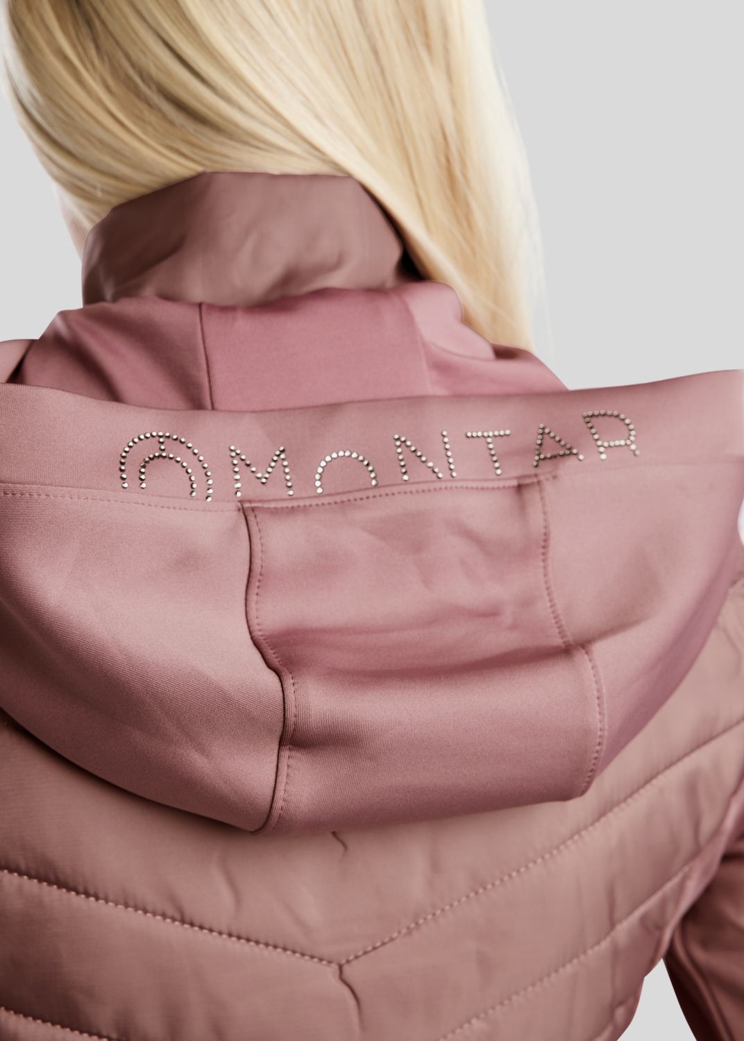 MoEliza Hybrid Jacket w. Detachable Hood and Gun Metal Crystsals - Dusty Rose 