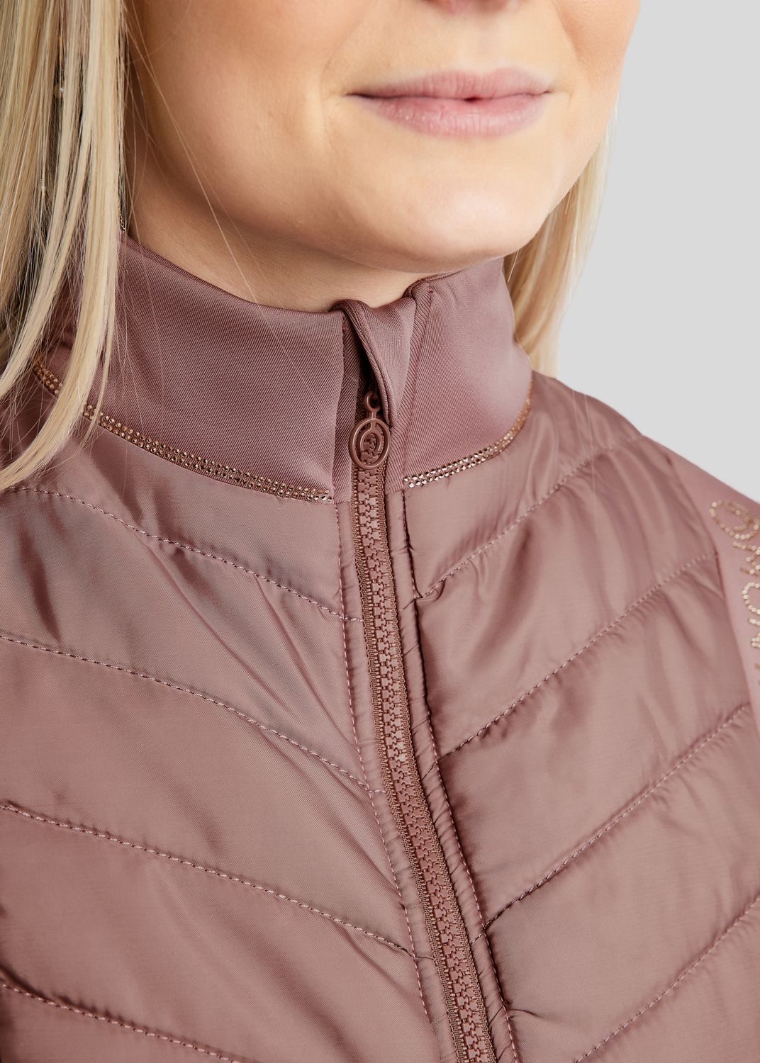 MoMari Hybrid Jacket w. Rosegold Crystals - Dusty Rose 