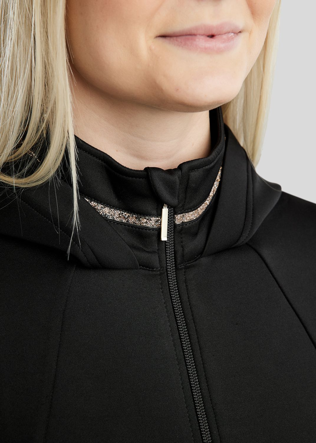 MoLila Jacket w. Champagne Crystal Tape and Crystals - Black