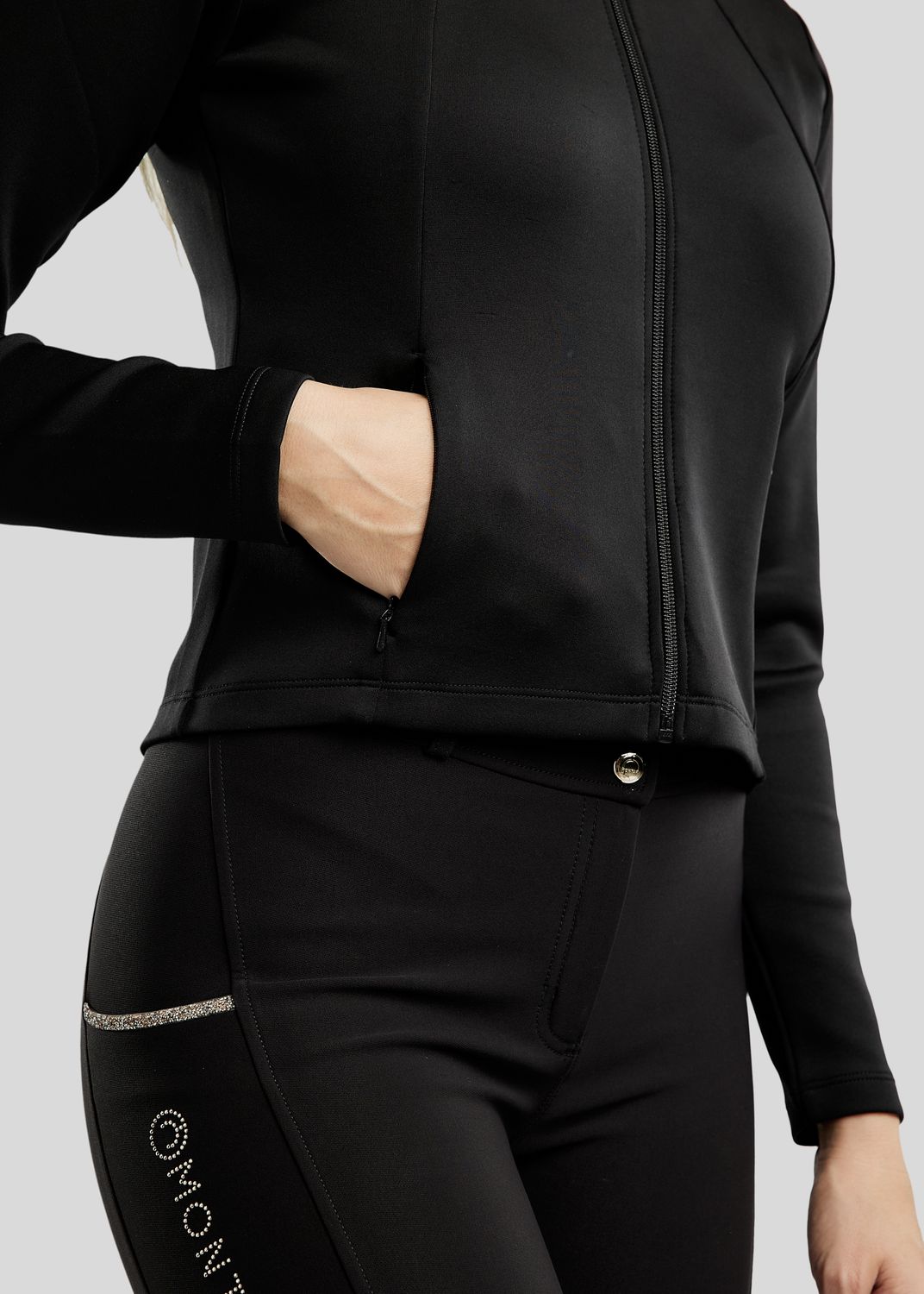 MoLila Jacket w. Champagne Crystal Tape and Crystals - Black